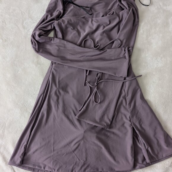 3/$30 Purple long bell sleeve Mini dress - Picture 5 of 6